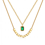 OPK Fashion roostevabast terasest v&auml;ikese kuubiku kaelakee t&uuml;druk kuld