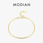Modian 925 Sterling H&otilde;bedane lihtne v&otilde;luv ussiketi k&auml;ev&otilde;ru Trendikas kullav&auml;rvi k&auml;ev&otilde;rud naistele peolistele peened ehted kingitus kuld