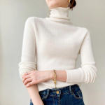 S&uuml;gis- ja talvised kootud topid Kontori naismoelised kilpkonnaga kampsunid vabaaja Slim Fit pulloverid Naiste &uuml;hev&auml;rvilised riided 28977 S hele khaki v&auml;rv