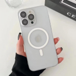 Luksuslik &uuml;li&otilde;huke Magsafe'i magnetiline juhtmevaba laadimis&uuml;mbris iPhone'i 15 14 13 12 11 Pro Max Plus jaoks l&auml;bipaistev matt k&otilde;va kate For iPhone 15 Pro Max valge