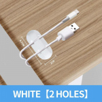 Kaablihaldur silikageelist painduv USB-kerija lauaarvuti salvestusruum Kasuta klaviatuuri peakomplekti kaablihoidja korraldaja k&otilde;rvaklappide alus White 2 holes