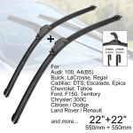 Auto esiklaasipuhasti harjad 22 + 22 J konks U-t&uuml;&uuml;pi universaal Buick Chevrolet Citroen Dodge Ford Land Rover Renault jaoks