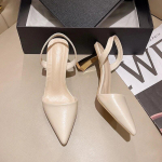 Naiste terava otsaga sandaalid, pumbad, naiste kingad, 2022, uusimad suvised &uuml;he pandlaga paksu kontsaga slingback-sandaalid, naiste sandaalid Gladiaator 35