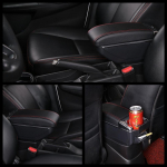 K&auml;etugi Peugeot 301 jaoks Citroen C-Elysee auto k&auml;etugede kasti keskkonsooli jaoks. must/punane