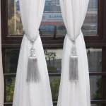 Helmestega dekoratiivne kardinapandlaga majapidamisakna kardina k&ouml;is tuttiga kardina lipsuga helmestega pall sobib magamistuppa One Size hall v&auml;rv