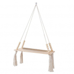 Seinale riputatav riiul Nordic Bohemia Style puidust ujuv riiul Reguleeritav maal&auml;hedane taimede hoiuraami hoidik koos tuttidega Wooden Color