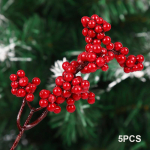 5PC Party Festival Simulated Berry Kunstlik taim Vaht Oad J&otilde;ulumarjad Oksad 5PC oranž