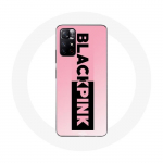 &Uuml;mbris Xiaomi Redmi Note 11s 5G Blackpink K-pop grupi logo must roosa roosa taust