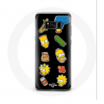 &Uuml;mbris Samsung Galaxy S8 Simpsonite kleebiste mustal taustal