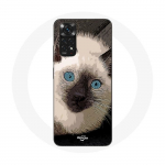 &Uuml;mbris Xiaomi Redmi Note 11S mustvalgele siniste silmadega siiami kassile