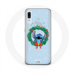 &Uuml;mbris Samsung Galaxy A20 Stitch Snow Merry Christmas Blue jaoks