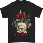 Lets Rock Heavy Metal Skull Unisex T-s&auml;rk S