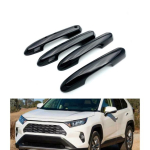 4 tk auto ukse k&auml;epidemete katte kaunistus Toyota RAV4 RAV 4 musta ABS jaoks must