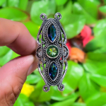 Natural London Blue Topaz Gemstone 925 Sterling Silver Gift Ring Size 6 i9a96