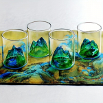 4 tk M&auml;gi Sees Klaasist Tassid 3D 6.09oz Veeklaasid Kuumuskindel Klaas Kung Fu Teetassid Joogiklaasid Mahla Piima Tee Ja Muu jaoks Suvi Talv D WYY1002