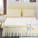 Paksendav puuvillane voodipesu &Uuml;hev&auml;rviline voodikate voodil Tepitud sooja voodipesu komplekt Madrats King-size voodipesu seelikuga 1 Pc Skirt 120x200cm