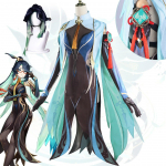 Xianyun Cosplay Kost&uuml;&uuml;m M&auml;ng Genshin Impact Pilve Hoidja T&auml;iskomplekt Riietus Rollim&auml;ng J&otilde;ulud Halloween &Uuml;htne Naiste Cos Kleit L-(Full set+wig)