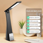 Multifunktsionaalne kokkupandav LED laualamp juhtmevaba laadimine Bluetooth k&otilde;lariga lauavalgusti 3600 MAh suure mahutavusega aku must