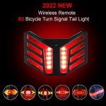 Jalgratta tagatule USB jalgratta tagatule juhtmevaba kaugjuhtimispuldi suunatuli jalgratta jaoks must