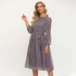 Vintage t&auml;pptr&uuml;kiga naiste &scaron;ifoonkleit Suvine mood Vabaaja kleit Boho Ranna naiste A-l&otilde;ikeline kleit XL gray