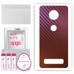 apgo skin sticker film foil vinyl for the BACK compatible with Motorola Moto Z4, scratch-resistant, easy to install - Carbon Chameleon CAKA5