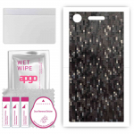 apgo Protective Skin Sticker for the back compatible with Sony Xperia XZ1, Wrap Film, Foil, Vinyl - Pattern Carbon Black Pixel