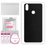 apgo Protective Skin Sticker for the back compatible with Cubot J3 , Wrap Film, Foil, Vinyl - Pattern Carbon Black