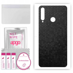 apgo Protective Skin Sticker for the back compatible with Honor 20i, Wrap Film, Foil, Vinyl - Pattern Black Honeycomb