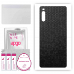 apgo Protective Skin Sticker for the back compatible with Sony Xperia L4, Wrap Film, Foil, Vinyl - Pattern Black Honeycomb