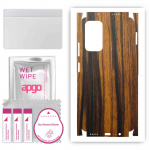 apgo Protective Skin Sticker for the back+sides compatible with Xiaomi Poco M4 Pro 5G, Full Wrap Film, Foil, Vinyl - Pattern Tigerwood