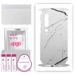 apgo Protective Skin Sticker for the back+sides compatible with Xiaomi Mi 10 Pro 5G, Full Wrap Film, Foil, Vinyl - Pattern White Marble