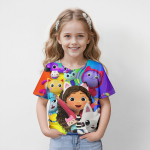 Gabby nukumaja suvine laste T-s&auml;rk 3D-tr&uuml;kiga t&uuml;drukute mood armas lastepeo trend S&uuml;nnip&auml;evapoiss Multikas vabaaja populaarne 120