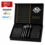 Roostevabast terasest lauan&otilde;ud, 24-osaline kinkekarbi komplekt Family Hotel Western Steak nuga ja kahvel 24set h&otilde;be