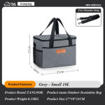 30L Telkimine Pehme Jahutuskott Suur Isoleeritud Pikniku L&otilde;unakott Jahutuskott K&otilde;va Voodriga V&auml;ljas Grillimiseks Pere Tegevusteks Grey Small 10L gray