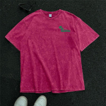 100% puuvilla happega pestud vintage l&uuml;hikeste varrukatega T-s&auml;rk Puhkuse t&auml;navar&otilde;ivad HipHop Harajuku Suured T-s&auml;rgid S roosa