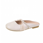 Naiste vabaaja seljataga jalavarjud, ruudukujulised, suletud varbad, slaidid, rihm Mary Jane'i lamedad libisemisrihmad, balletisandaalid, lamedad kingad naistele kleitkingad 35 aprikoosi