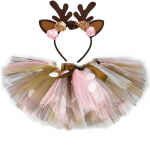 T&uuml;drukute Deer Tutu seelik peapaelaga kohev s&uuml;nnip&auml;evapidu Baby Tutu tantsu t&uuml;ll seelik Kid Deer kost&uuml;&uuml;m p&uuml;hade uusaasta kingitused 0-6M