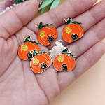Ripatsisulamist tilkuv 6/10 tk DIY tarvikud Stiilsed k&otilde;rvitsahelmed K&auml;sitsi valmistatud materjal Halloween Pumpkin 5 /6pcs
