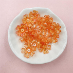 Akr&uuml;&uuml;l Lill 5 kroonlehega N&otilde;u Helmed Mitmev&auml;rviline Mood 20 tk Auguga Meisterdatud Lahtised Vahehelmed Juuksen&otilde;elte valmistamiseks AB V&auml;rv 16 mm Aksessuaarid oranž