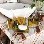 4 t&uuml;kki tassi hambaharja hoidiku komplekt Lotion Dosser Organiser Tualett-tarbed Suuvesi Vannituba lilla