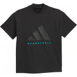 Adidas 2024 kollektsioon peat&uuml;kk 03 Korvpalli puuvillane t-s&auml;rk langevate &otilde;lgadega Unisex topid Must JN6073 M