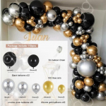 Black Gold Balloon Garland Arch Kit Konfeti Lateks Balloon Pulma S&uuml;nnip&auml;evakaunistus &Otilde;hupallipidu lastele Beebi du&scaron;&scaron; 110pcs