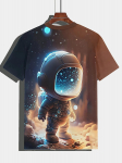 2024. aasta suvi, uus laste T-s&auml;rk Armas astronauti 3D-prindiga T-s&auml;rk poisi &uuml;mberkaelusega vabaaja l&uuml;hikeste varrukatega mugav T-s&auml;rk S