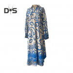 S&uuml;giskevadine maksikleit, v&auml;rviga sobiv prindiga rev&auml;&auml;r V kaelaga, pikad varrukad, avarad, kuni s&auml;&auml;re keskosani, igap&auml;evaseks kandmiseks vabaaja midikleit XXL armee roheline v&auml;rv