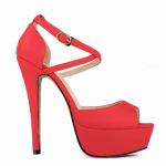 Naiste sandaalid mood platvorm Peep Toe matt nahast pandla sandaalid peokleit punased pulmakingad 35 punane