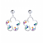 S925 Sterling h&otilde;bedased v&auml;rvilised lilledega k&otilde;rvar&otilde;ngad naistele Mood Sweet Xiaoqing uued superhaldjad allergiavastased k&otilde;rvar&otilde;ngad 925