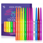 12 fluorestseeruvat heledat v&auml;rvi silmapliiatsi geelpliiatsi komplekt Candy Color Sexy Eyeliner Eye Body Paint Pen
