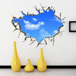 Hotell Lagi Magamistuba Elutuba Sinine Taevas Valged Pilved 3D Seinakleebised 50cm by 70cm