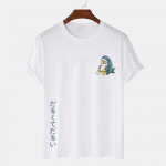 Cartoon Cat meeste T-s&auml;rk Jaapani stiilis kasside tr&uuml;kiga T-s&auml;rgid vabaaja l&uuml;hikeste varrukatega s&auml;rgid, meeste riided, topid Suvine uus S