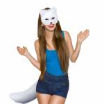Halloween Party Performance Animal Mask + Saba komplekt Kunstlike loomade saba tarvikud Rekvisiidid One Size must